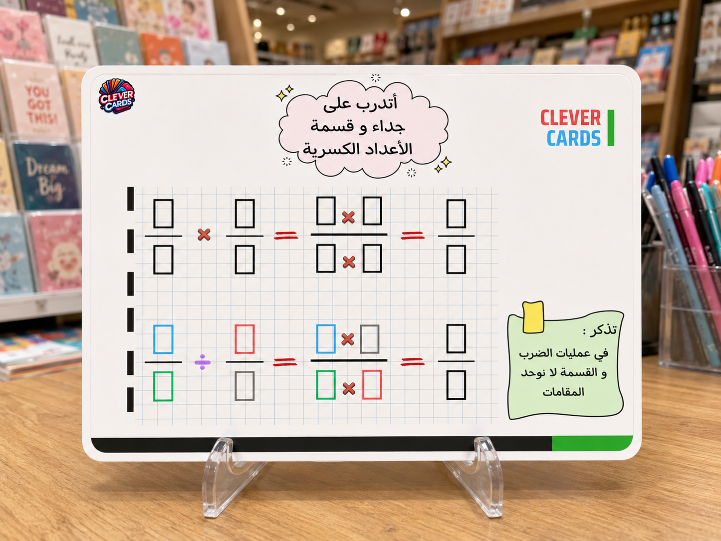 بطاقة ضرب وقسمة الأعداد الكسرية – المستوى الخامس والسادس | Fractions – 5e/6e année