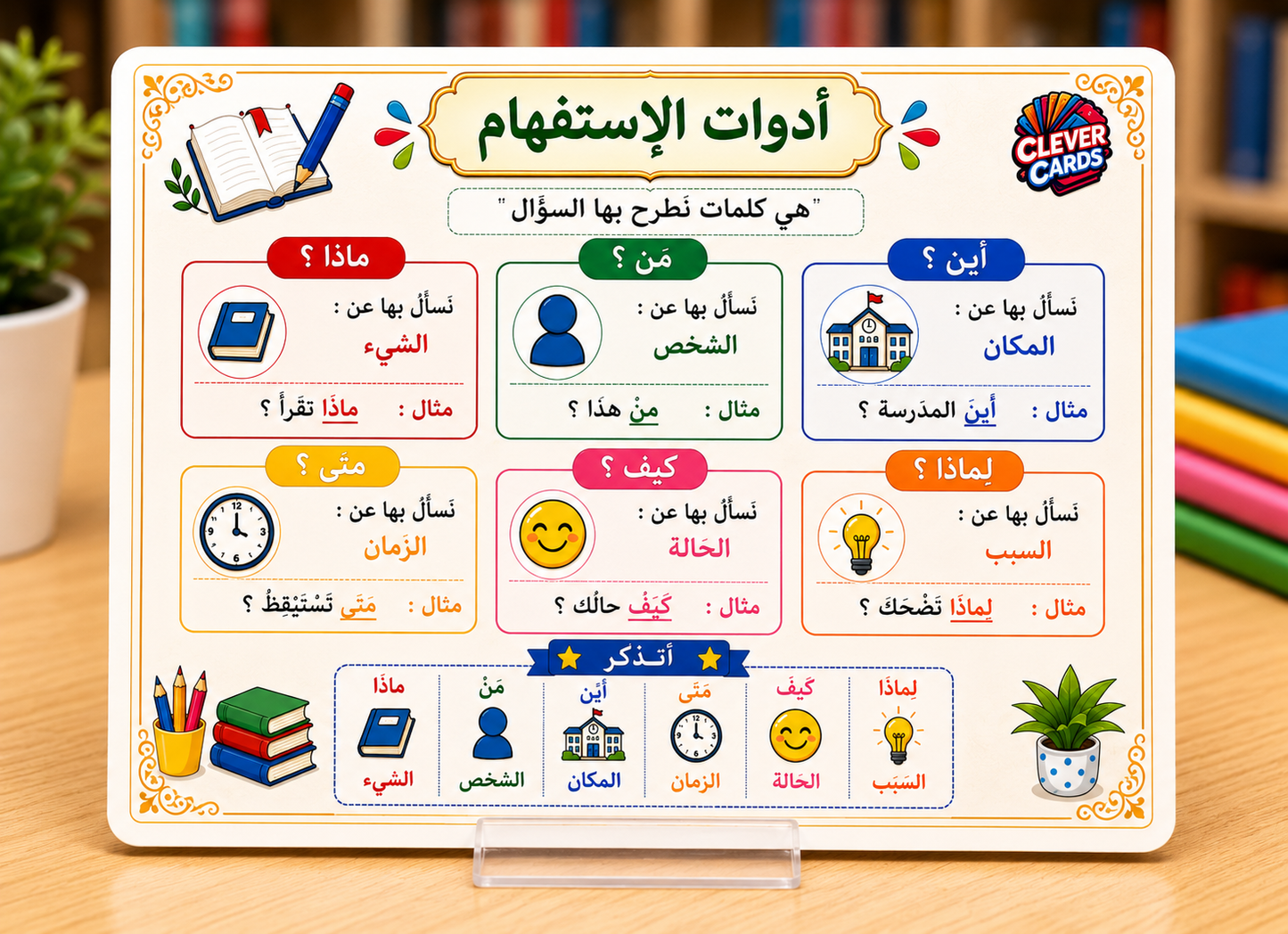 بطاقات اللغة العربية – المستوى الثالث ابتدائي | Cartes d’arabe – 3e année