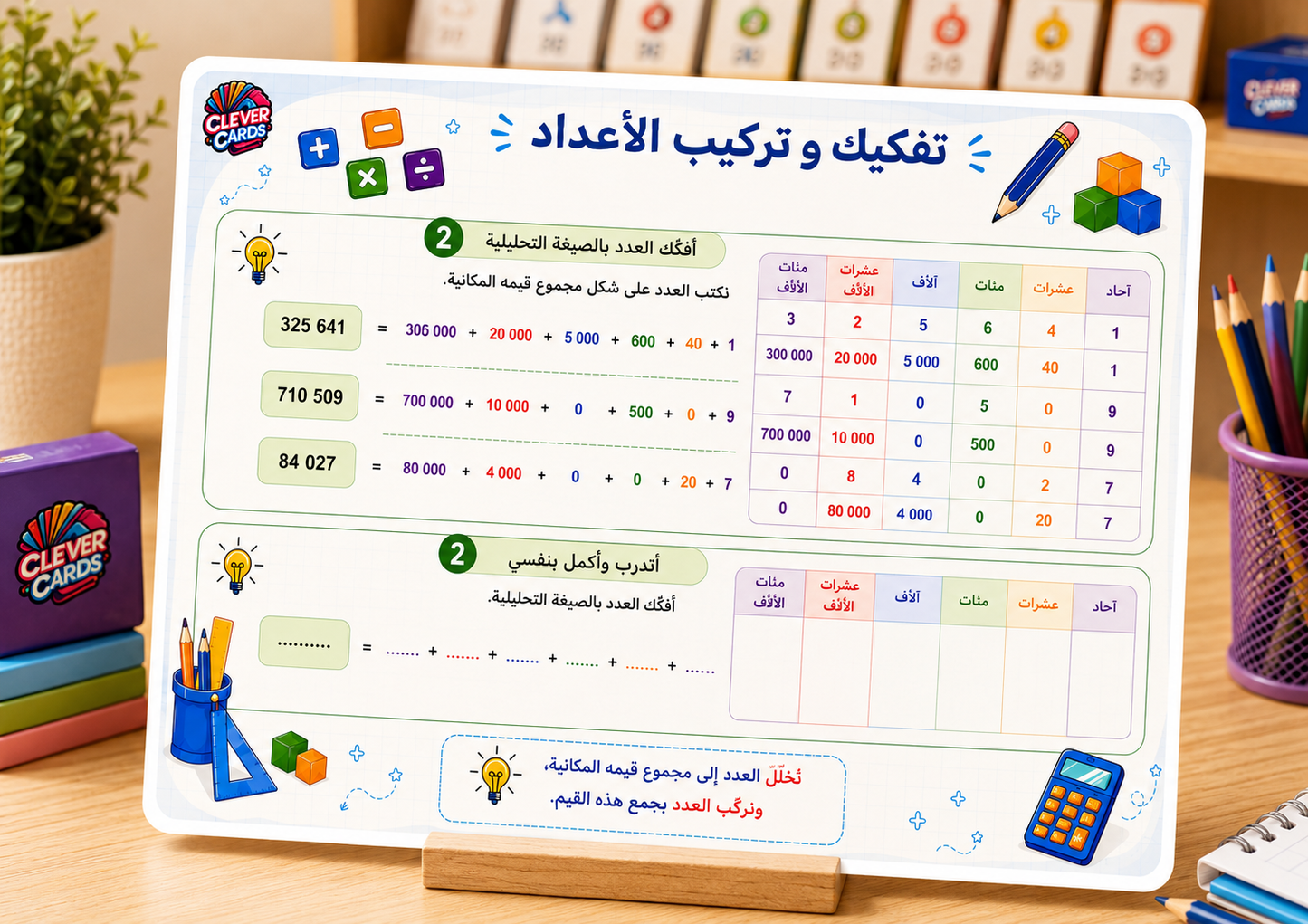 بطاقات الرياضيات – المستوى الرابع ابتدائي | Cartes de mathématiques – 4e année