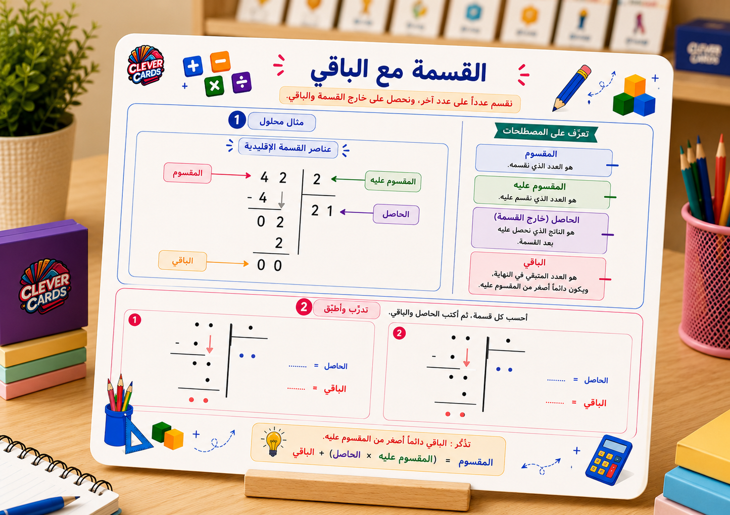 بطاقات الرياضيات – المستوى الرابع ابتدائي | Cartes de mathématiques – 4e année