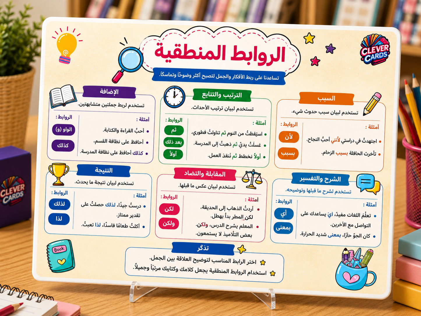 بطاقات اللغة العربية – المستوى الخامس ابتدائي | Cartes d’arabe – 5e année