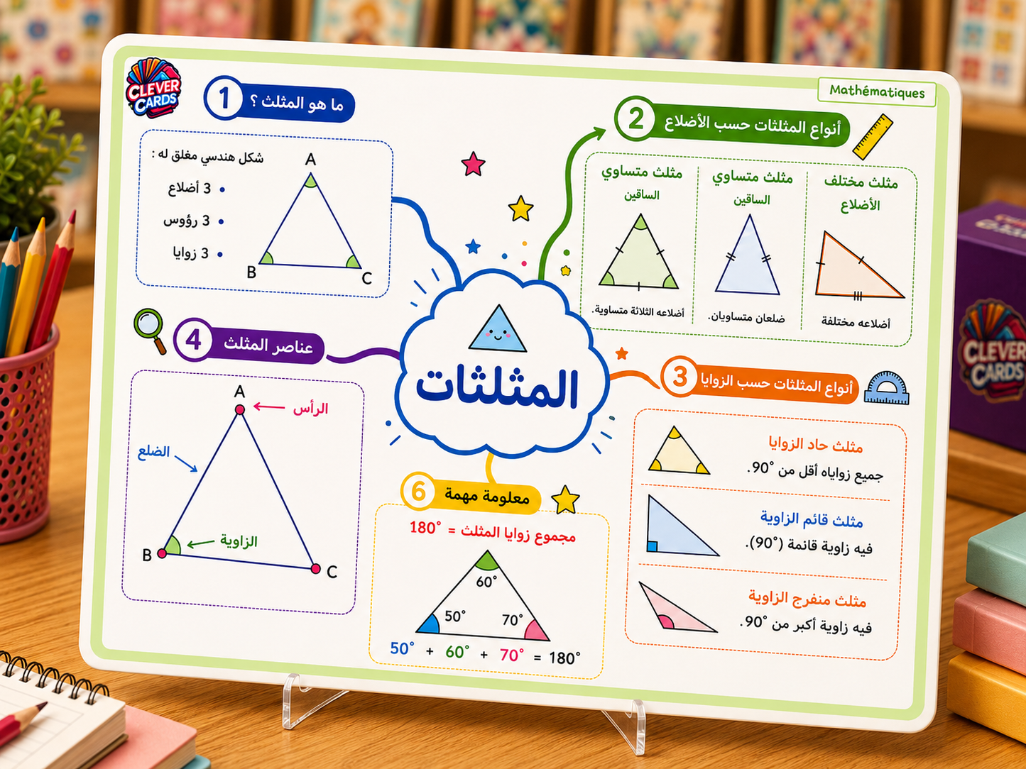 بطاقات الرياضيات – المستوى الخامس ابتدائي | Cartes de mathématiques – 5e année