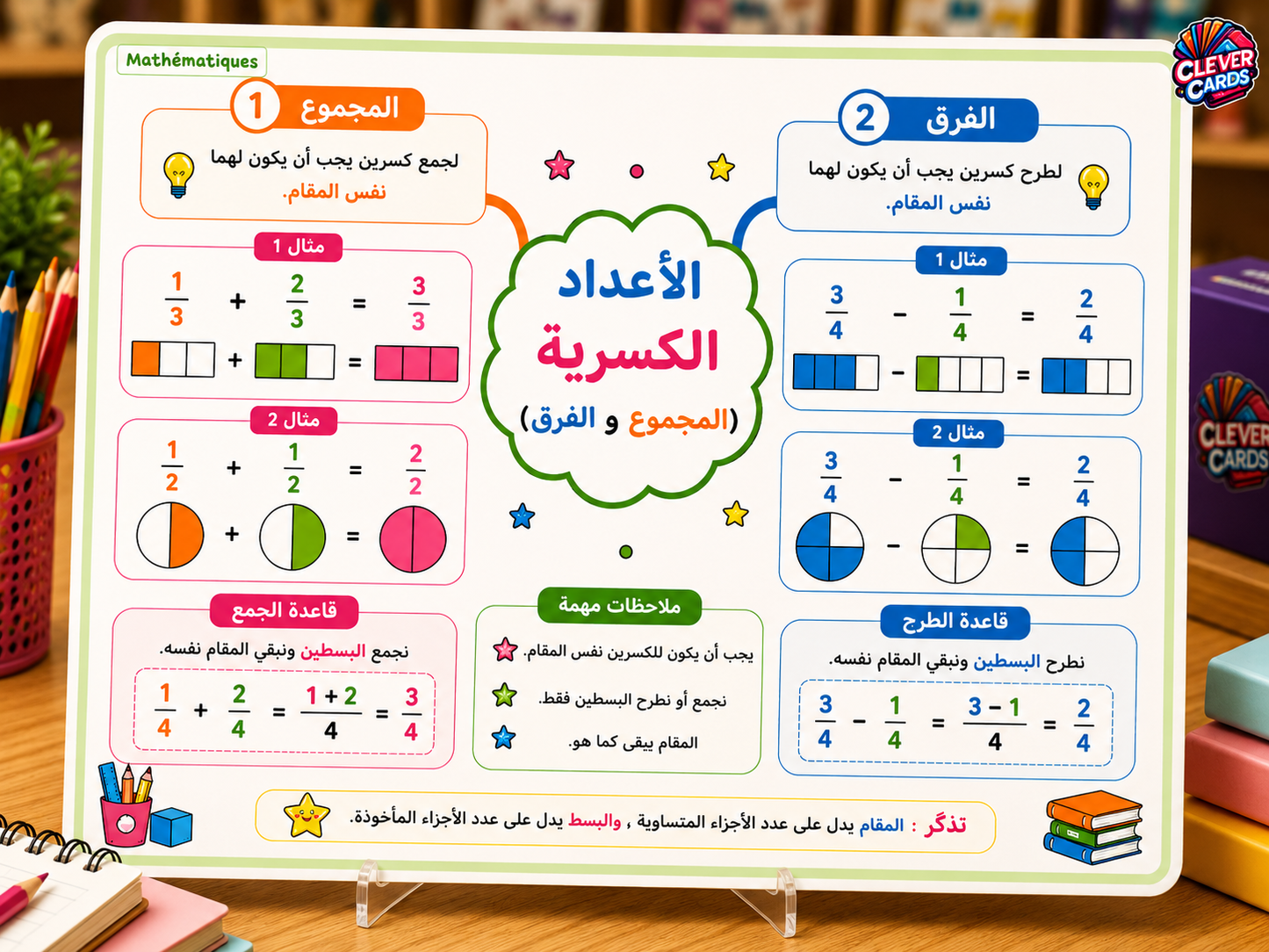 بطاقات الرياضيات – المستوى الخامس ابتدائي | Cartes de mathématiques – 5e année