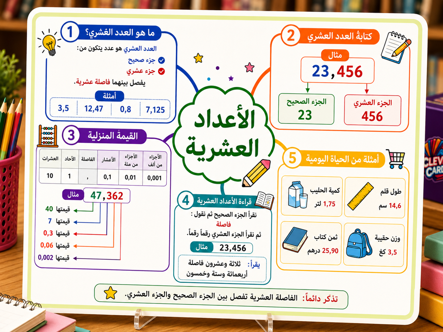 بطاقات الرياضيات – المستوى الخامس ابتدائي | Cartes de mathématiques – 5e année