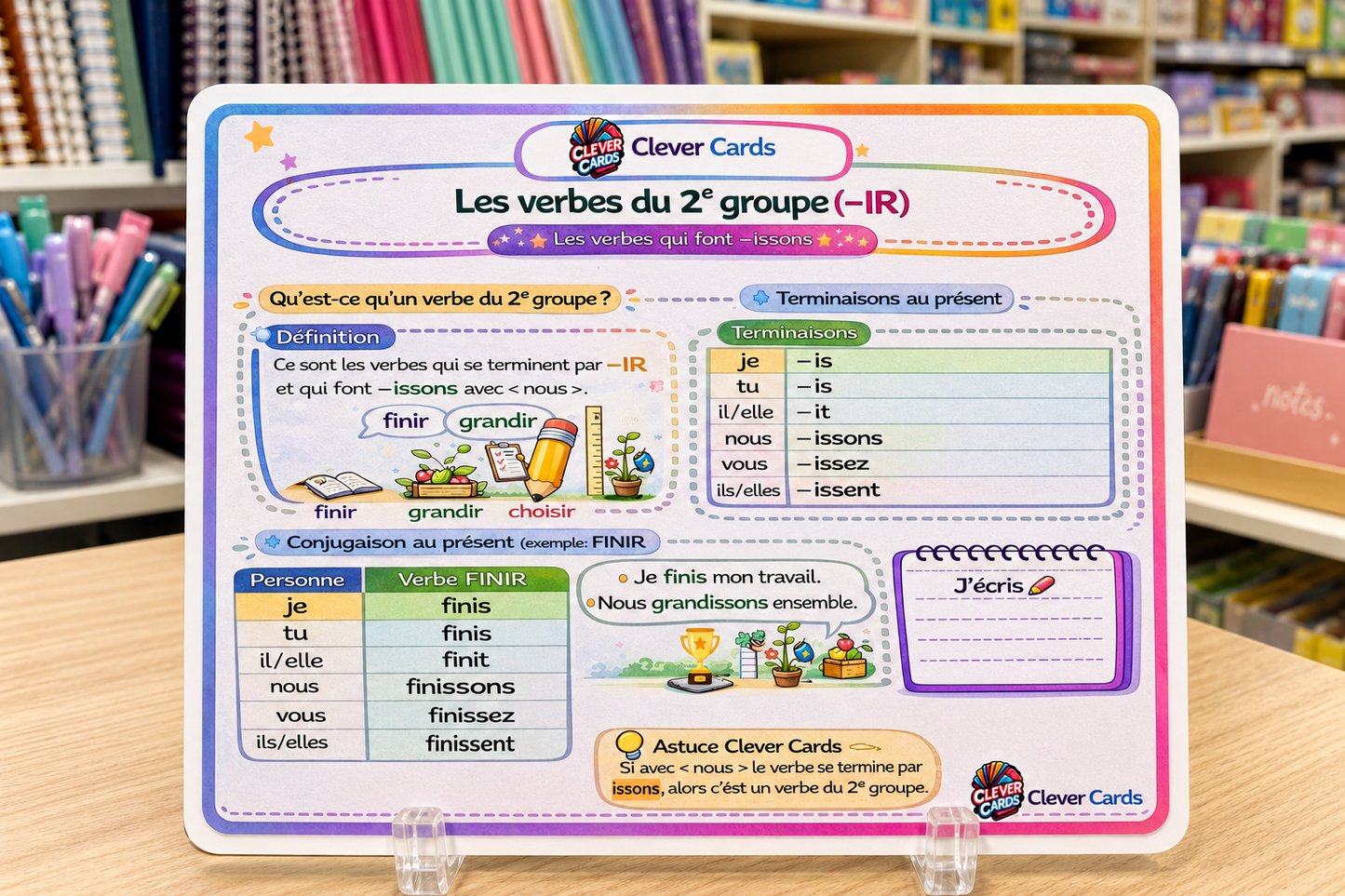 10 cartes de conjugaison française – Primaire | بطاقات تصريف الأفعال الفرنسية