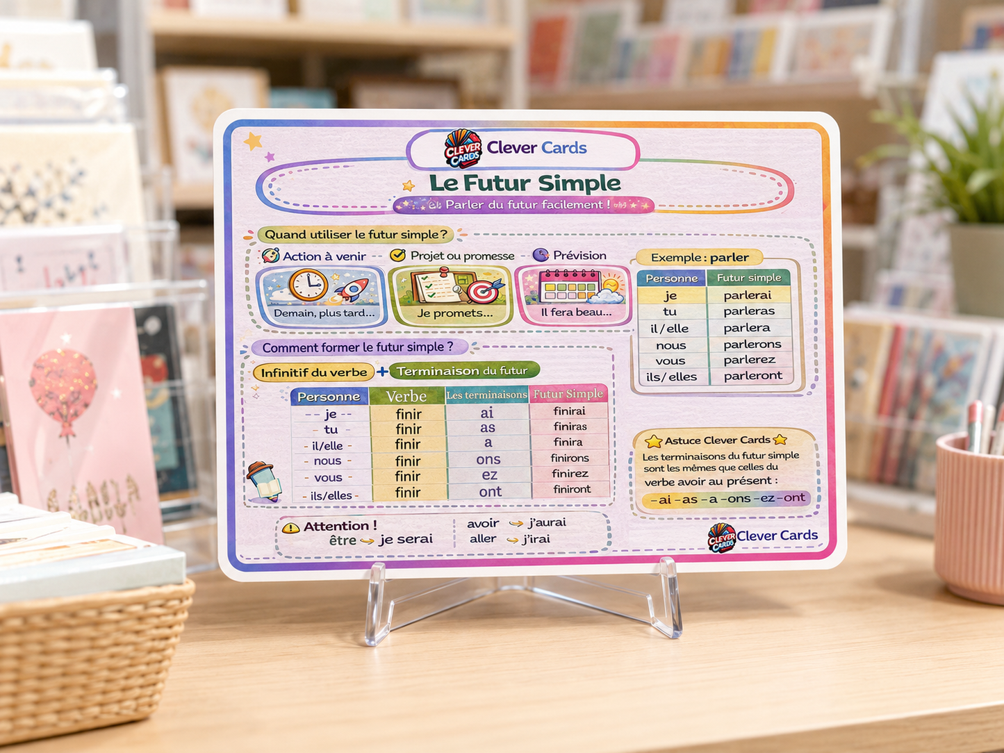 10 cartes de conjugaison française – Primaire | بطاقات تصريف الأفعال الفرنسية