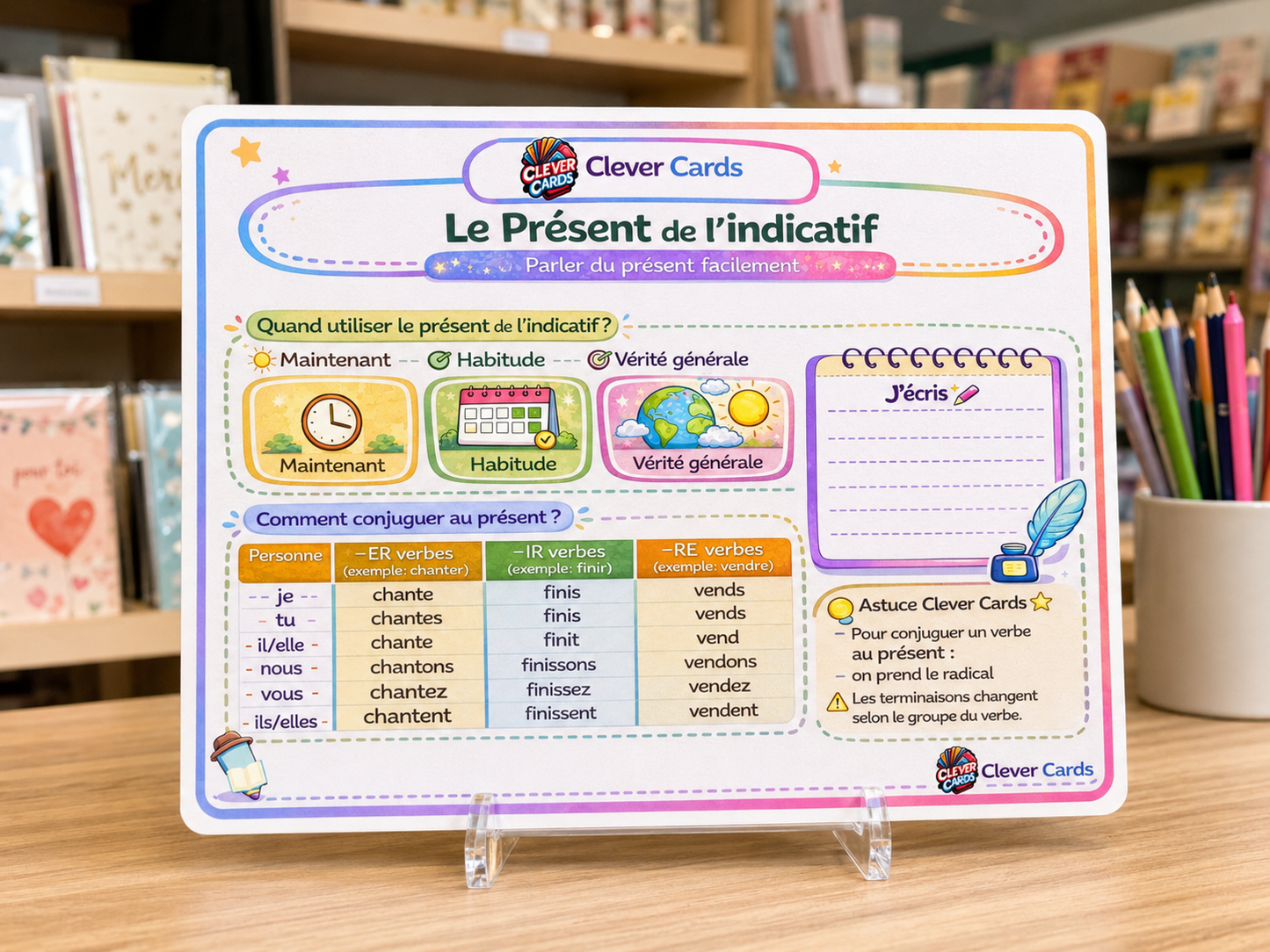 10 cartes de conjugaison française – Primaire | بطاقات تصريف الأفعال الفرنسية
