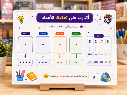 بطاقة تفكيك الأعداد – المستوى الثاني والثالث | Décomposition des nombres – 2e/3e année