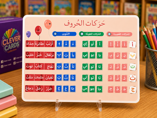 مجموعة حركات الحروف العربية – تعلّم القراءة من 3 سنوات | Cartes Harakat pour apprendre à lire