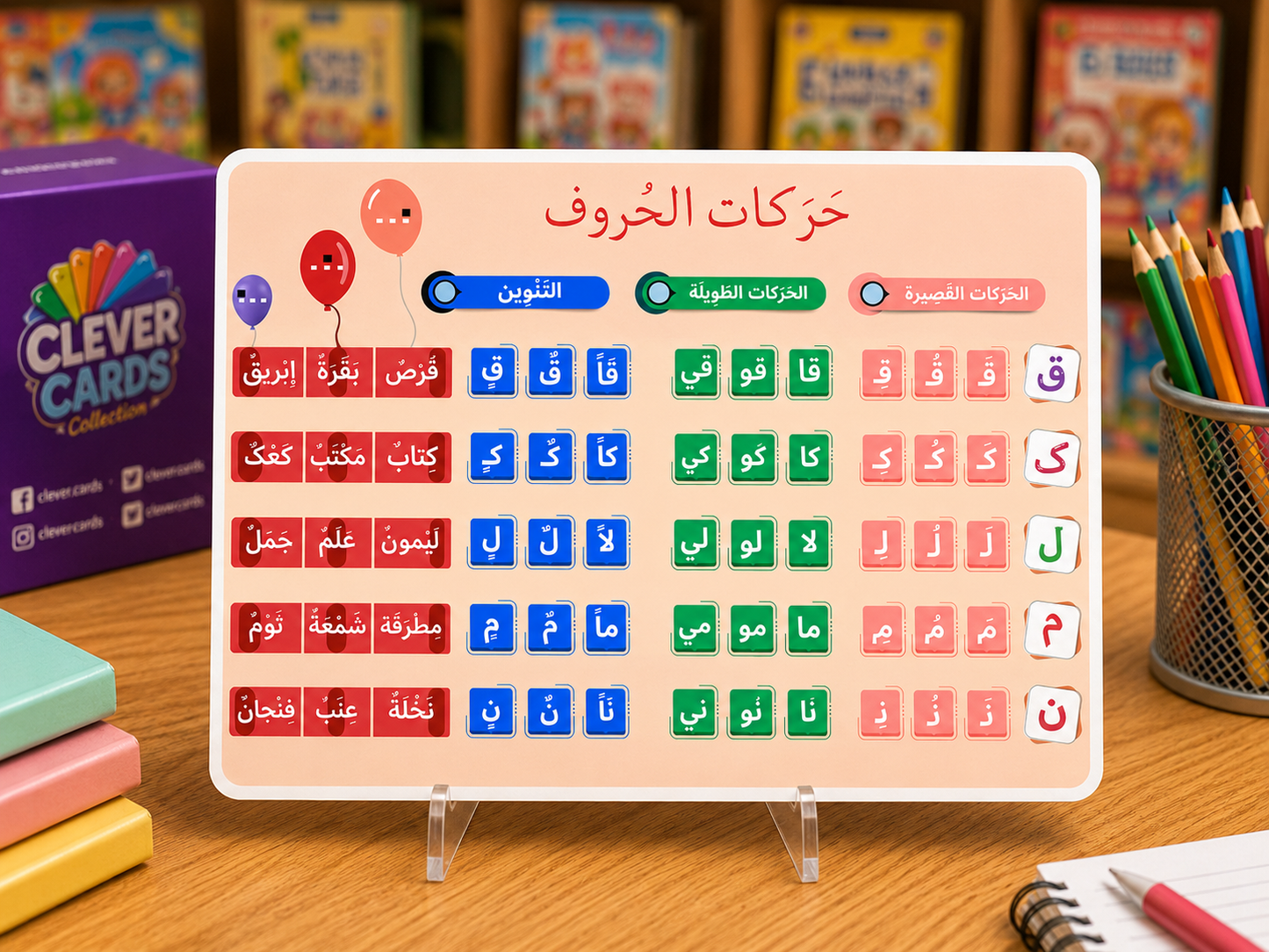 مجموعة حركات الحروف العربية – تعلّم القراءة من 3 سنوات | Cartes Harakat pour apprendre à lire