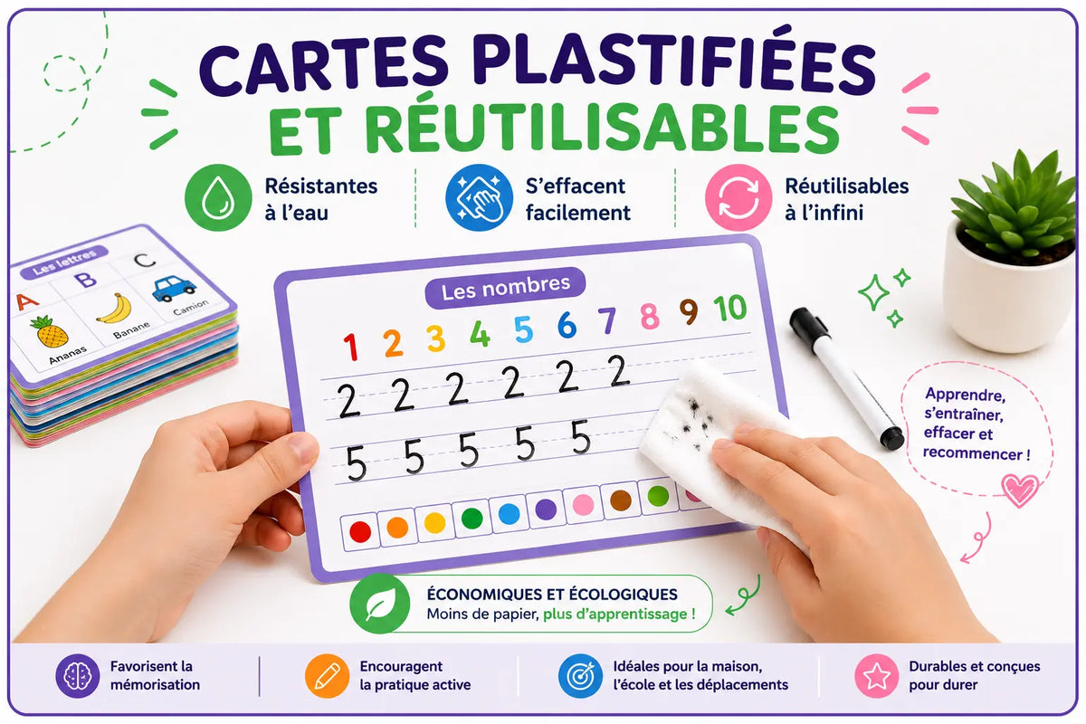 Cartes plastifiées et réutilisables — Clever Cards