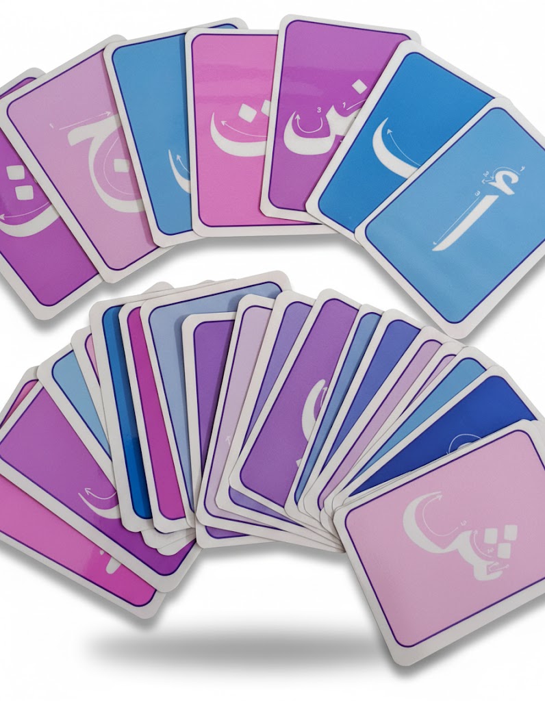 Cartes de tracé des lettres avec flèches – Français & arabe, dès 4 ans | بطاقات تتبع الحروف