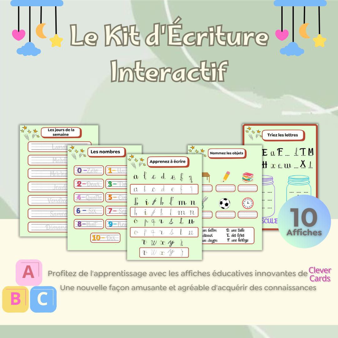 Kit interactif d’écriture – Maternelle/début primaire | عدة تفاعلية لتعلّم الكتابة